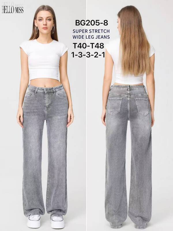 Spodnie damskie jeans Roz 40-48, 1 Kolor Paczka 10 szt