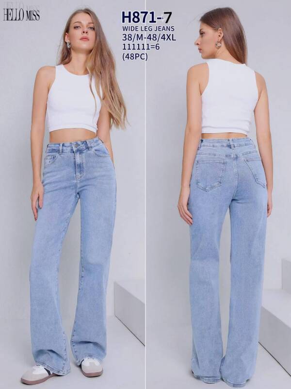 Spodnie damskie jeans Roz 38-48, 1 Kolor Paczka 6 szt