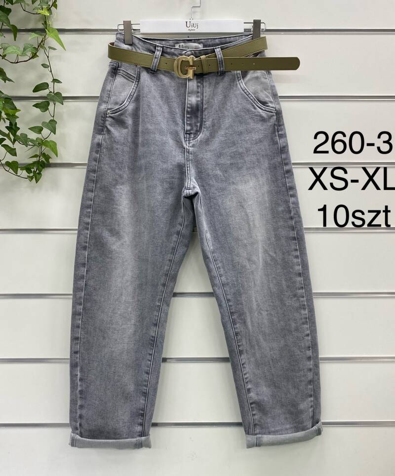 Spodnie damskie jeansy Roz XS-XL, 1 Kolor Paczka 10 szt