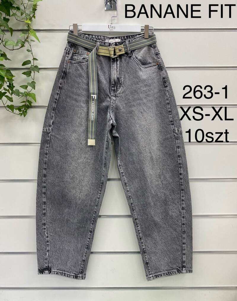 Spodnie damskie jeansy Roz XS-XL, 1 Kolor Paczka 10 szt