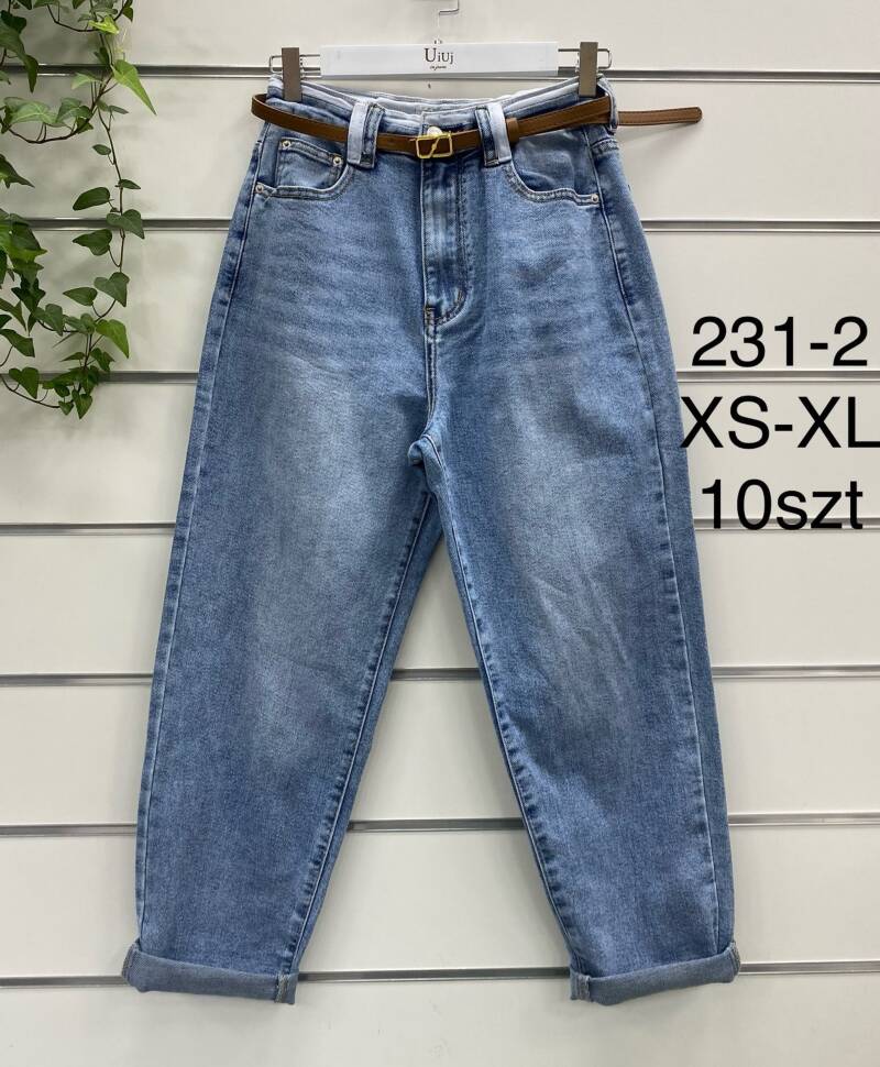 Spodnie damskie jeansy Roz XS-XL, 1 Kolor Paczka 10 szt