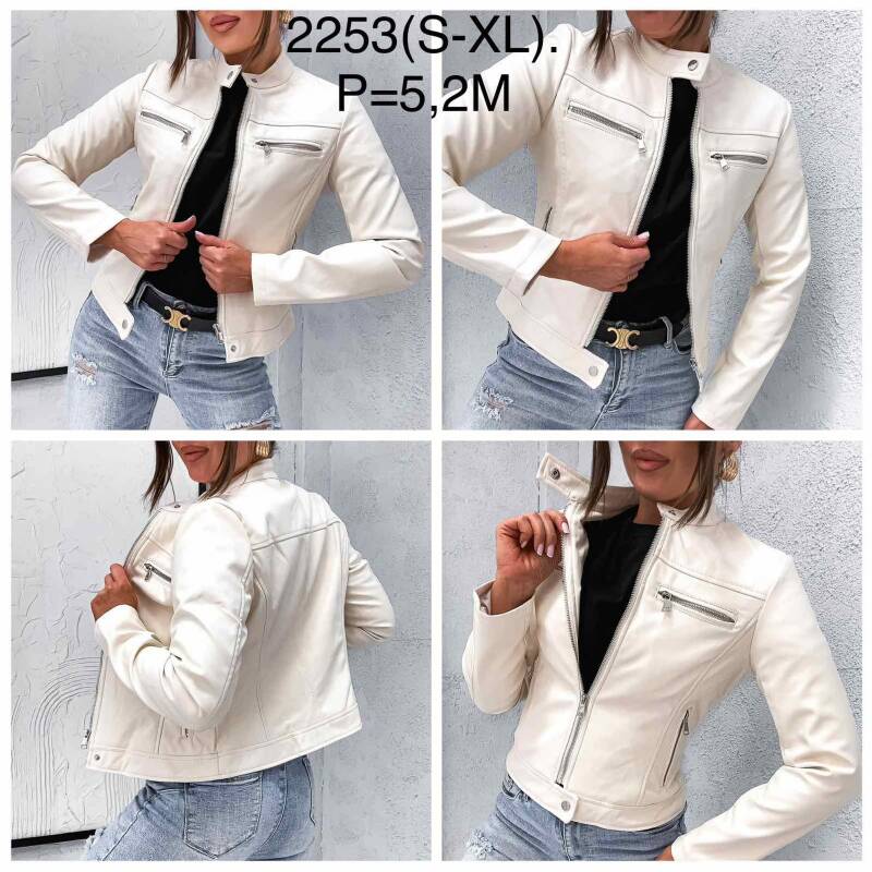 Kurtki damskie skórzana Roz S-XL, 1 Kolor Paczka 5 szt