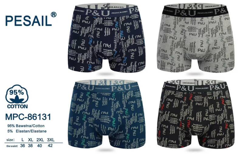 Bokserki męskie Roz L-3XL, Mix kolor Paczka 24 szt
