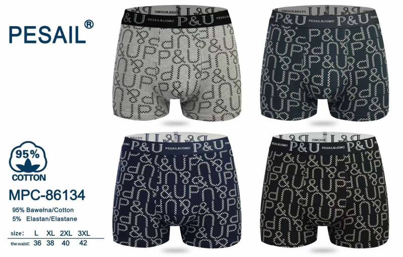 Bokserki męskie Roz L-3XL, Mix kolor Paczka 24 szt