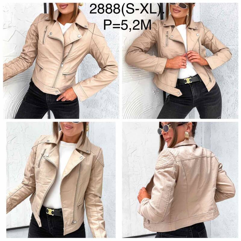 Kurtki damskie skórzana Roz S-XL, 1 Kolor Paczka 5 szt