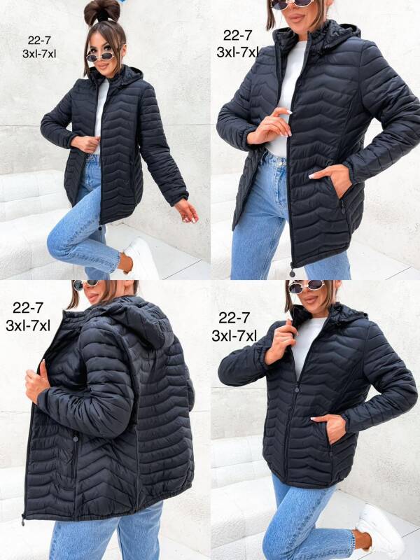 Kurtki damskie cienki Roz 3XL-7XL, 1 Kolor Paczka 5 szt