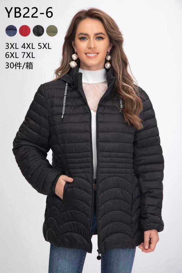 Kurtki damskie cienki Roz 3XL-7XL, 1 Kolor Paczka 5 szt