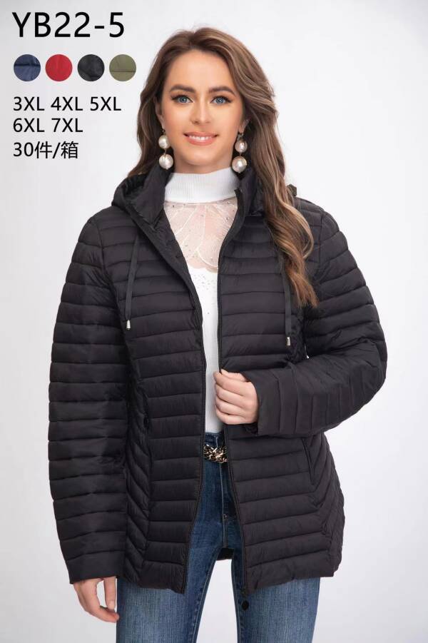 Kurtki damskie cienki Roz 3XL-7XL, 1 Kolor Paczka 5 szt
