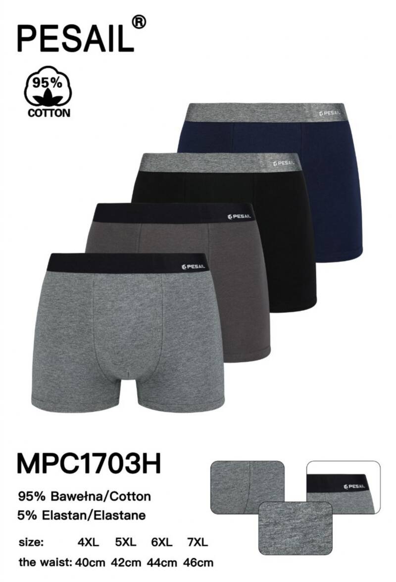 Bokserki męskie Roz 4XL-7XL, Mix kolor Paczka 24 szt