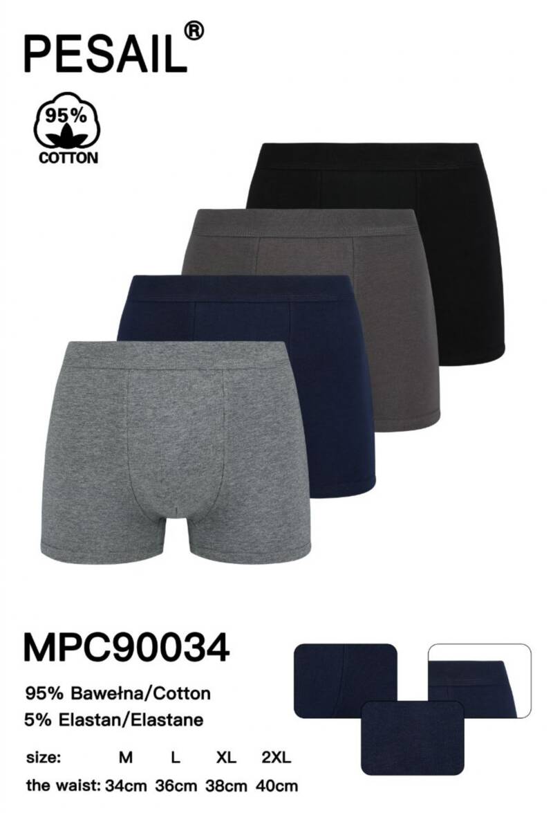 Bokserki męskie Roz M-2XL, Mix kolor Paczka 24 szt