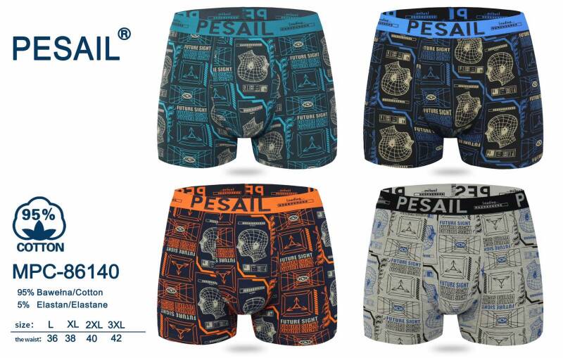 Bokserki męskie Roz L-3XL, Mix kolor Paczka 24 szt