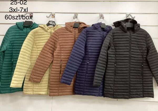 Kurtki damskie cienki Roz 3XL-7XL, 1 Kolor Paczka 5 szt