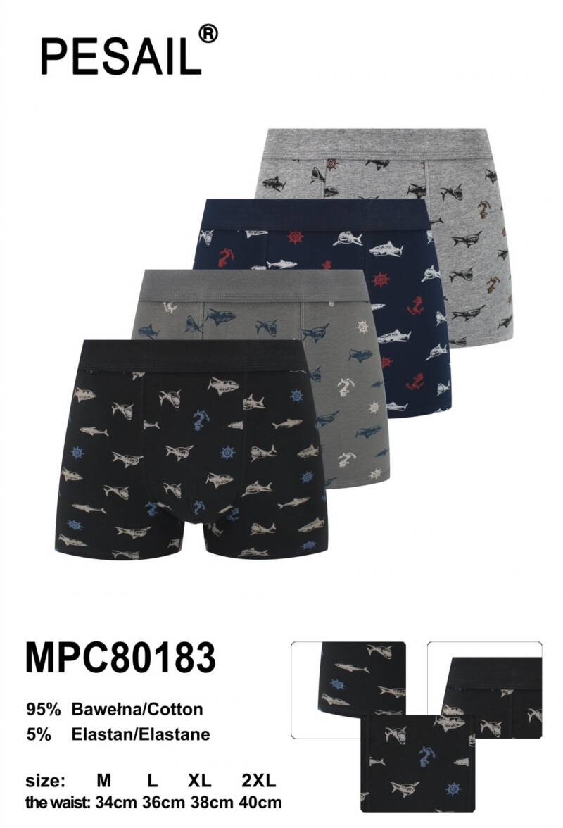 Bokserki męskie Roz M-2XL, Mix kolor Paczka 24 szt