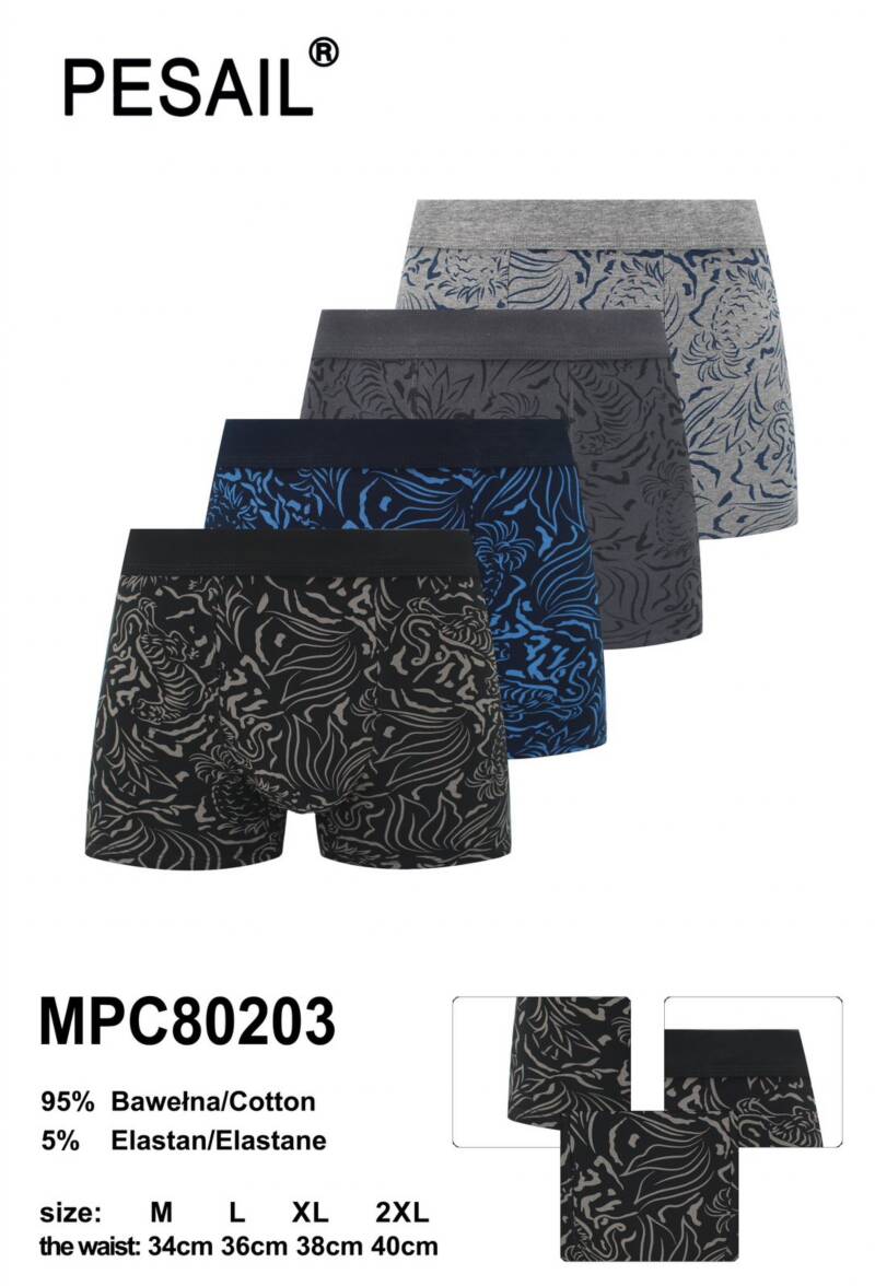 Bokserki męskie Roz M-2XL, Mix kolor Paczka 24 szt
