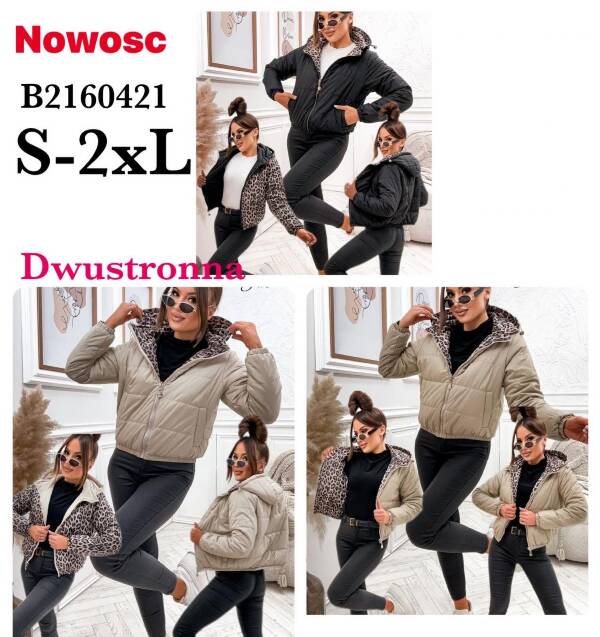 Kurtki damskie zimowe Roz S-2XL, 1 Kolor Paczka 5 szt
