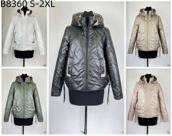 Kurtka damskie zimowe Roz S-2XL, 1 Kolor Paczka 5 szt