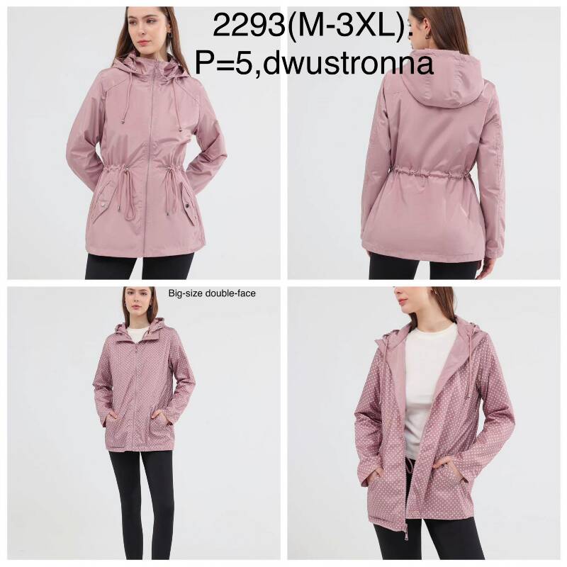 Kurtki damskie cienki Roz M-3XL, 1 Kolor Paczka 5 szt