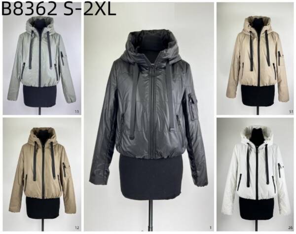 Kurtka damskie zimowe Roz S-2XL, 1 Kolor Paczka 5 szt