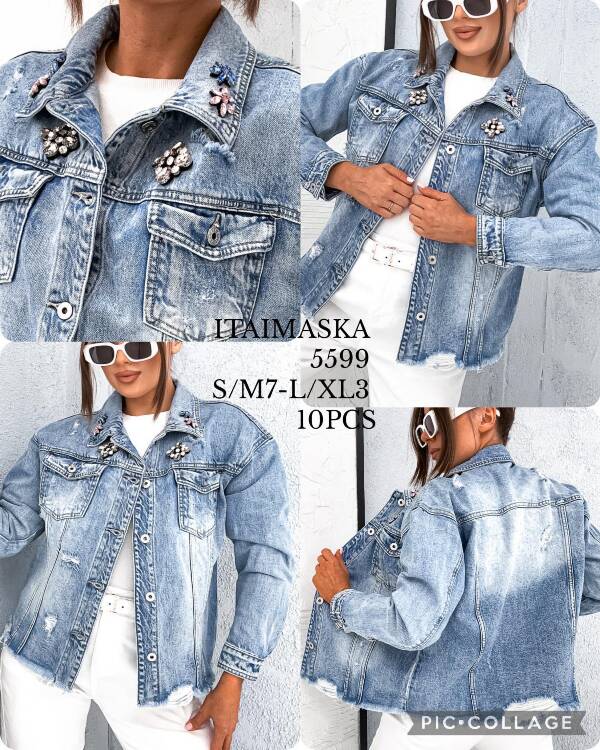 Kurtki damskie jeansy Roz S-3XL, 1 Kolor Paczka 10 szt