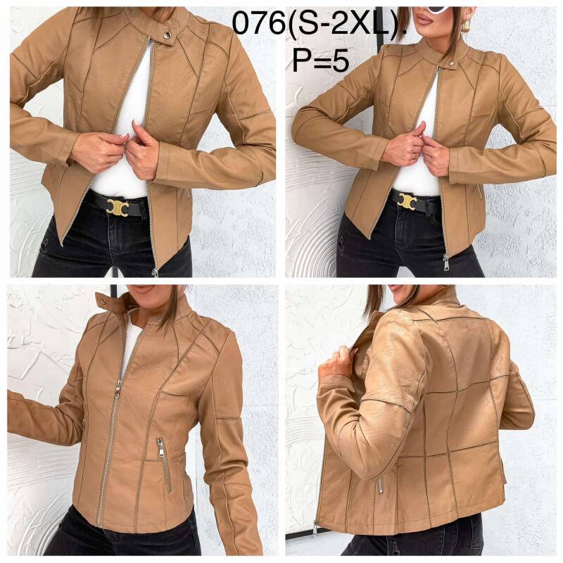 Kurtki damskie skórzana Roz S-2XL, 1 Kolor Paczka 5 szt