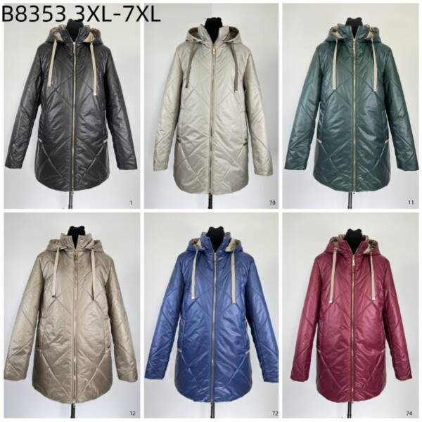 Kurtka damskie zimowe Roz S-2XL, 1 Kolor Paczka 5 szt
