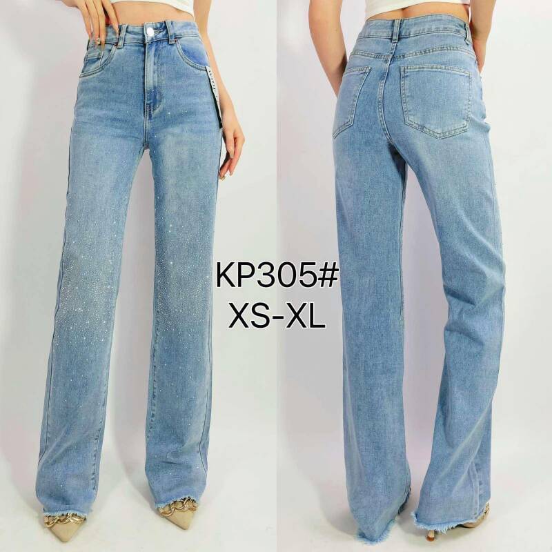 Spodnie damskie jeansy Roz XS-XL, 1 Kolor Paczka 10 szt