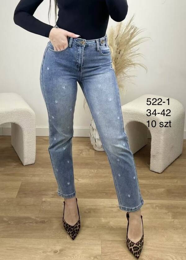 Spodnie damskie jeans Roz 34-42, 1 Kolor Paczka 10 szt