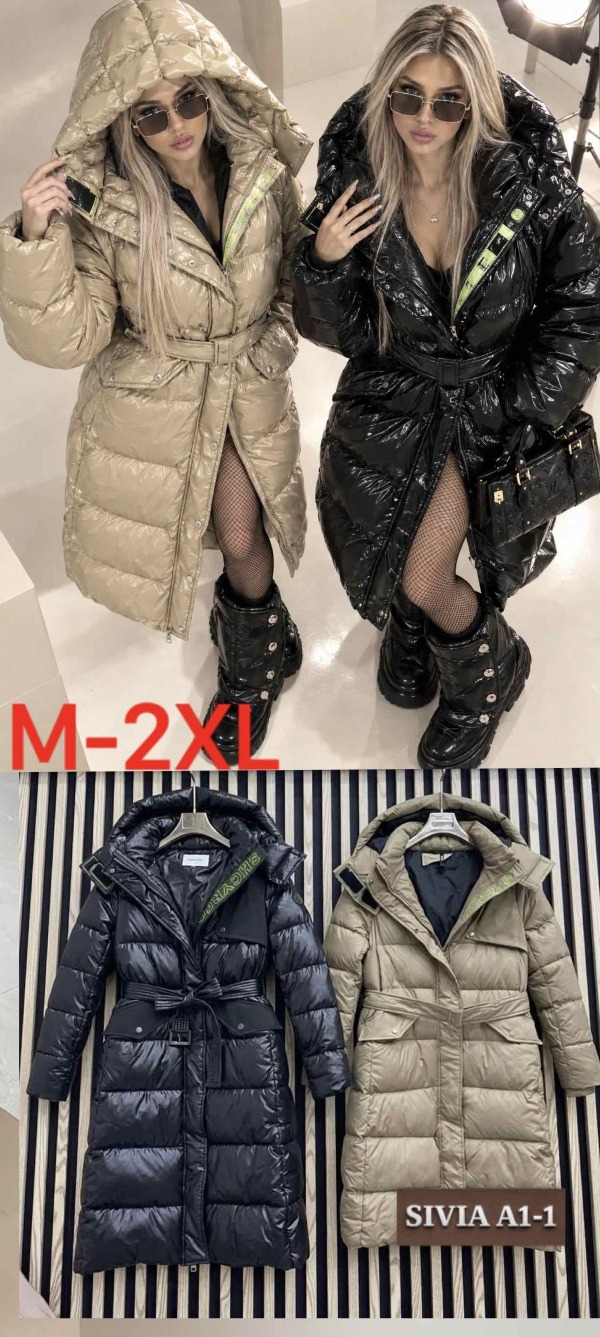  Kurtki damskie zimowe Roz M-2XL, 1 Kolor Paczka 5 szt