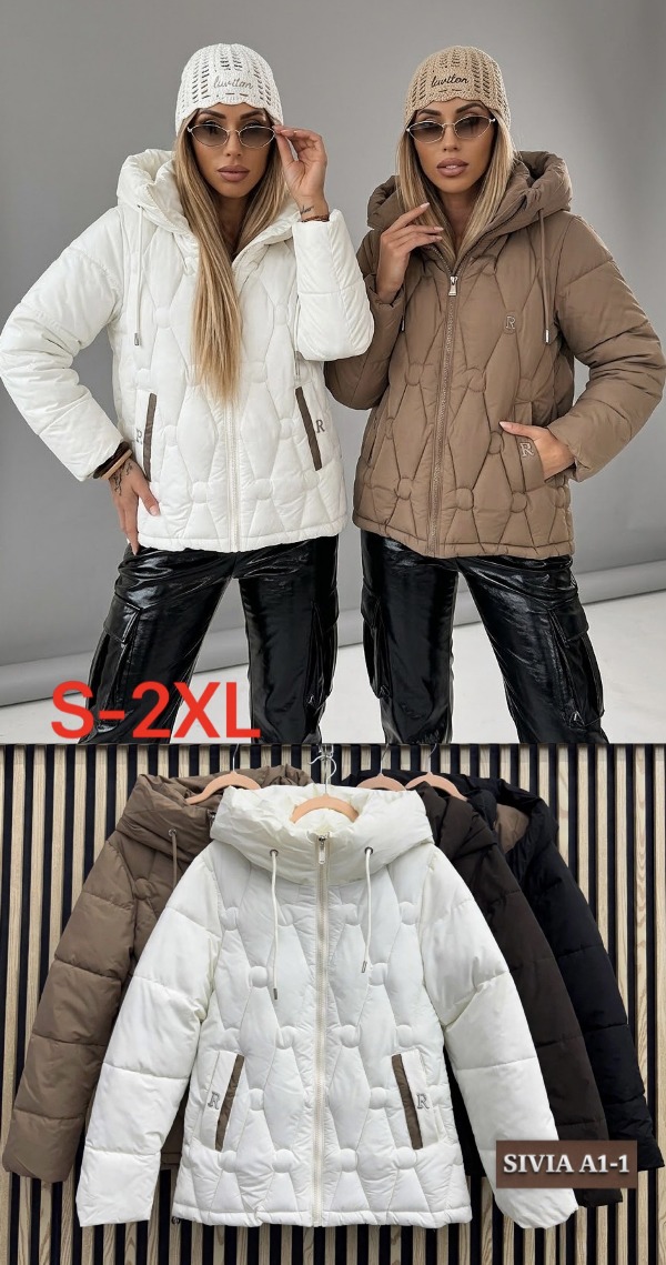  Kurtki damskie zimowe Roz S-2XL, 1 Kolor Paczka 5 szt