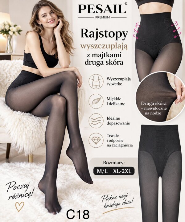 Rajstopy damskie Roz M-2XL, 1 Kolor , Paszka 12 szt