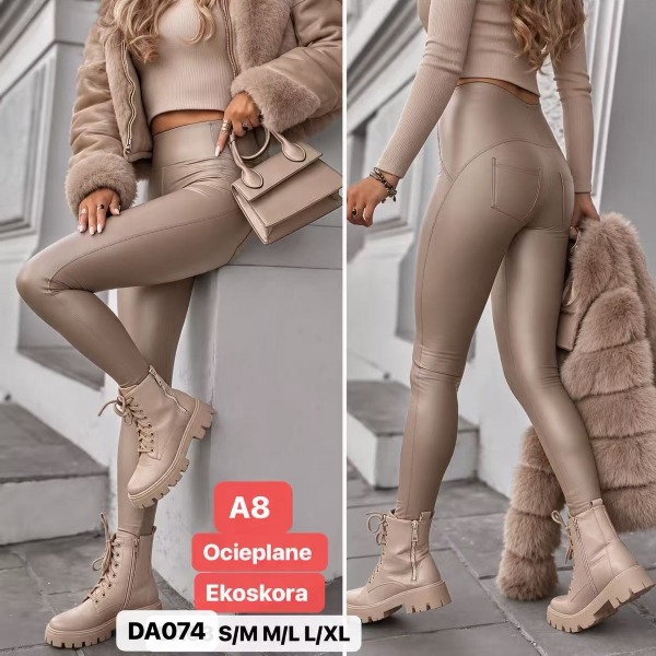 Spodnie skórzane damskie Roz S-XL, 1 Kolor Paczka 10 szt