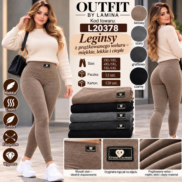 Leginsy damskie Roz 2XL-6XL, 1 Kolor , Paszka 12 szt