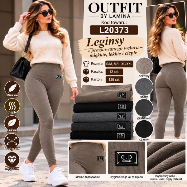 Leginsy damskie Roz S/M-M/L-XL/2XL, 1 Kolor , Paszka 12 szt