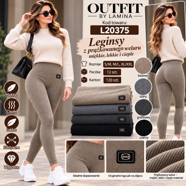 Leginsy damskie Roz S/M-M/L-XL/2XL, 1 Kolor , Paszka 12 szt