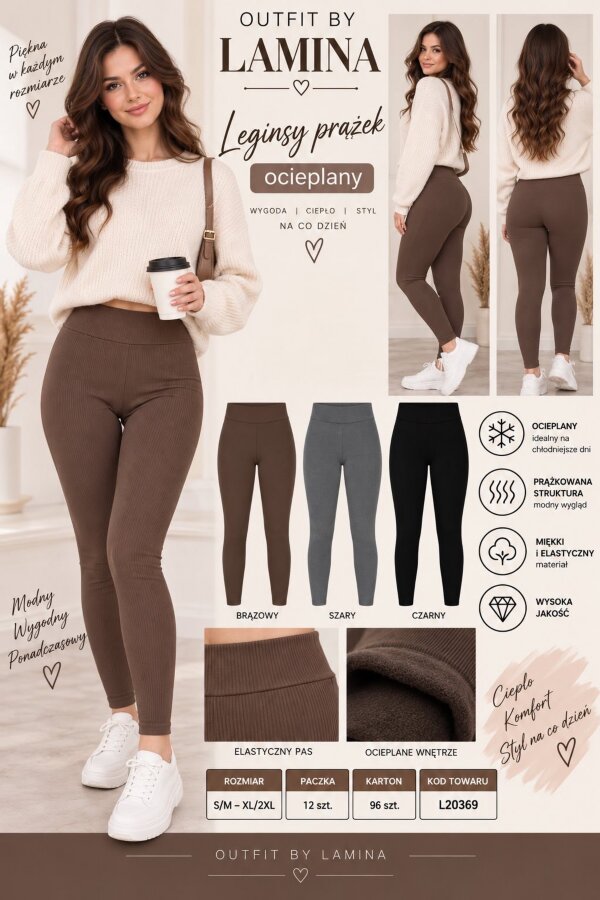 Leginsy damskie Roz S/M-M/L-XL/2XL, 1 Kolor , Paszka 12 szt