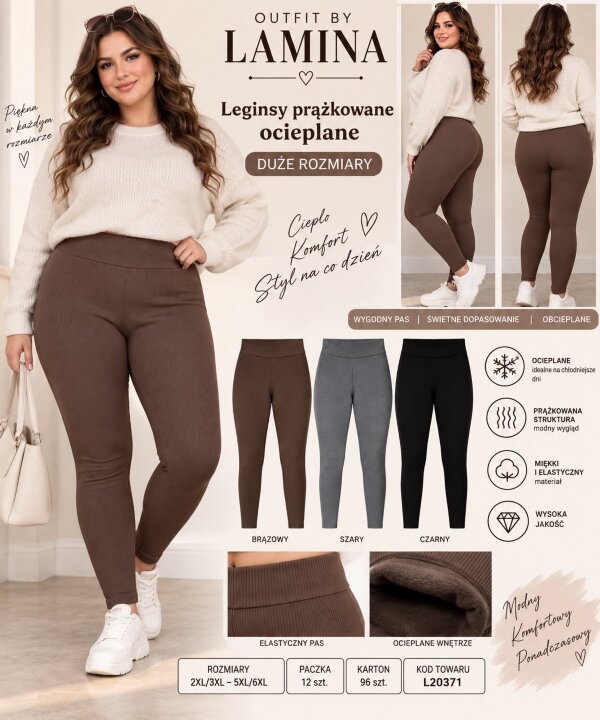 Leginsy damskie Roz 2XL-6XL, 1 Kolor , Paszka 12 szt