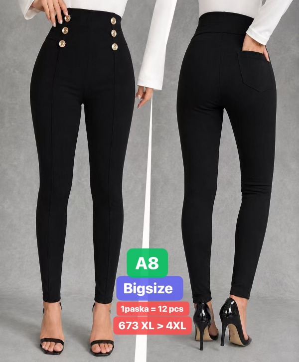 Spodnie duże rozmiary damskie Roz XL-4XL, 1 Kolor Paczka 12 szt