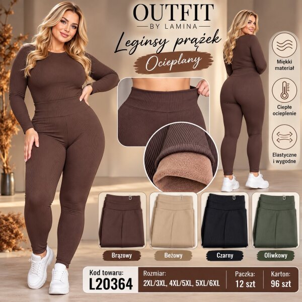 Leginsy damskie Roz 2XL-6XL, 1 Kolor , Paszka 12 szt