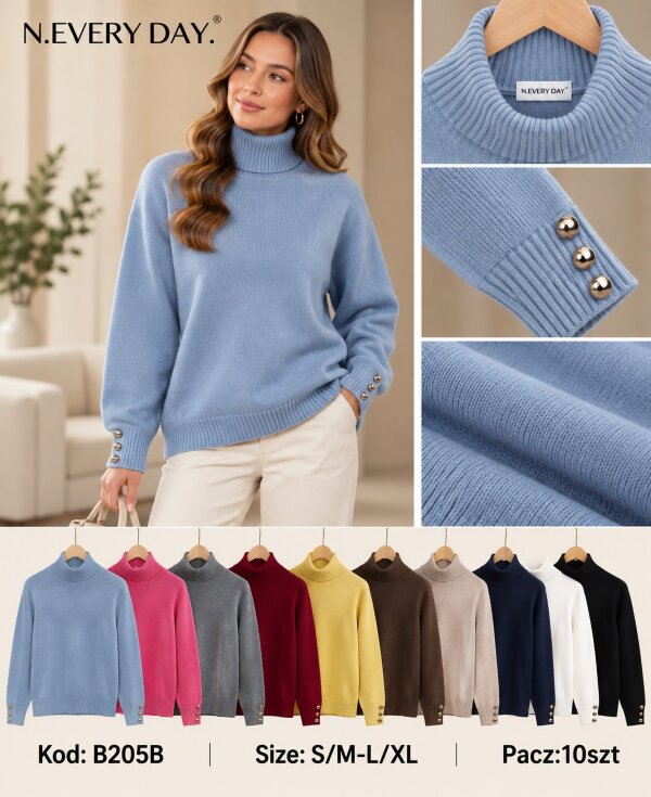 Swetry damskie Roz S/M-L-XL, Mix Kolor .Paczka 10 szt