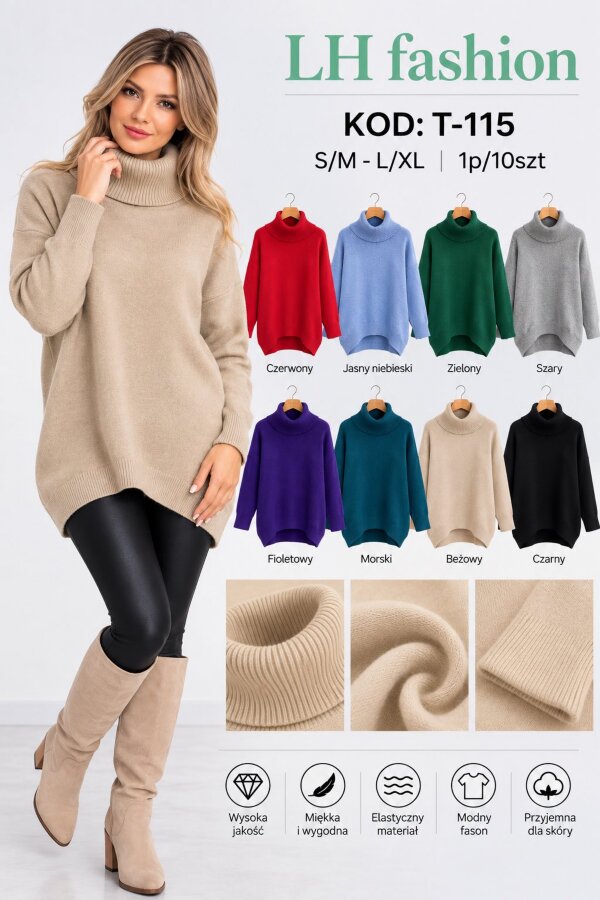 Swetry damskie Roz S/M-L/XL, Mix Kolor .Paczka 10 szt