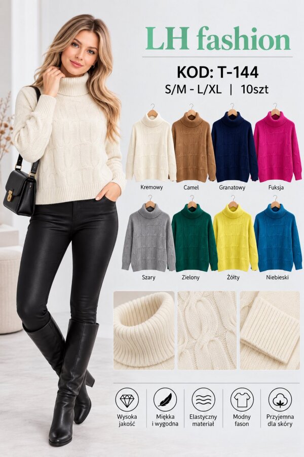 Swetry damskie Roz S/M-L/XL, Mix Kolor .Paczka 10 szt