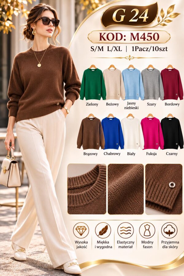 Swetry damskie Roz S/M-L/XL, Mix Kolor .Paczka 10 szt