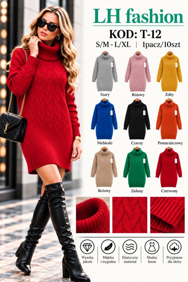 Sukienki damskie Roz S/M-L/XL, Mix Kolor .Paczka 10 szt