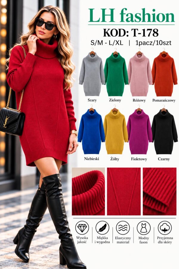 Sukienki damskie Roz S/M-L/XL, Mix Kolor .Paczka 10 szt