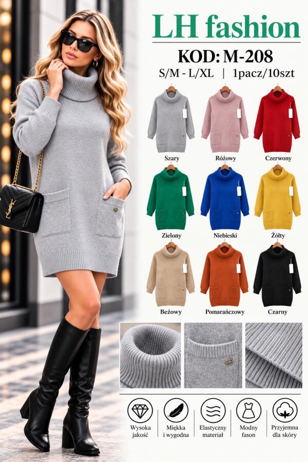 Sukienki damskie Roz S/M-L/XL, Mix Kolor .Paczka 10 szt