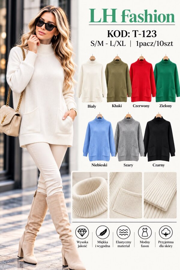 Swetry damskie Roz S/M-L/XL, Mix Kolor .Paczka 10 szt