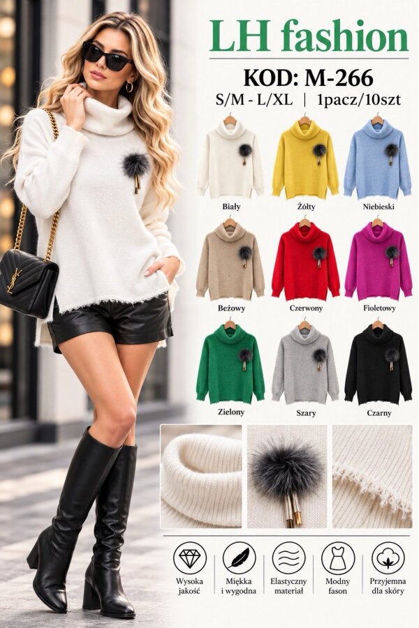 Swetry damskie Roz S/M-L/XL, Mix Kolor .Paczka 10 szt