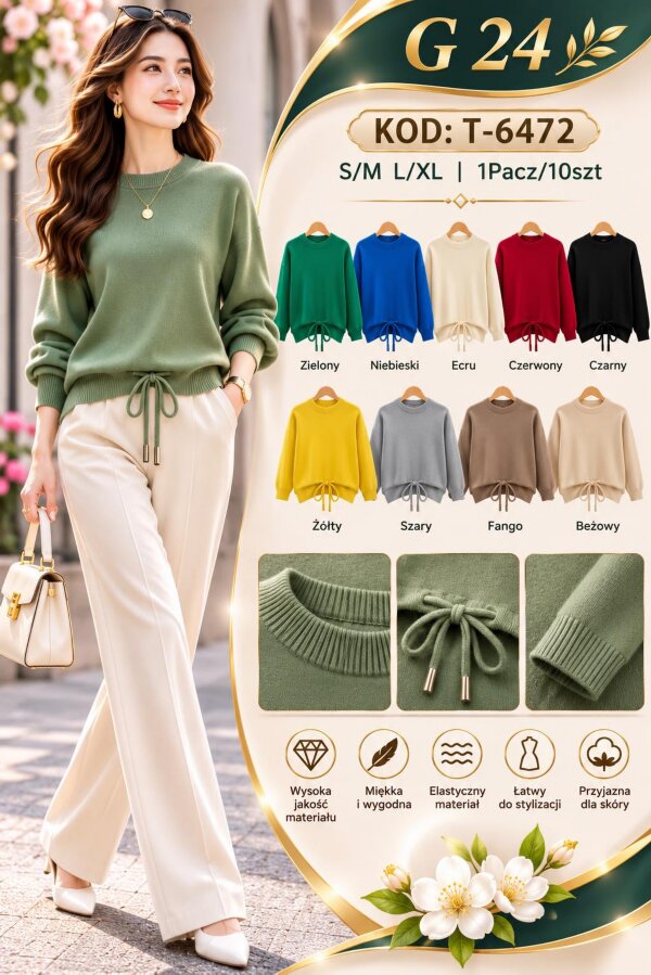 Swetry damskie Roz S/M-L/XL, Mix Kolor .Paczka 10 szt