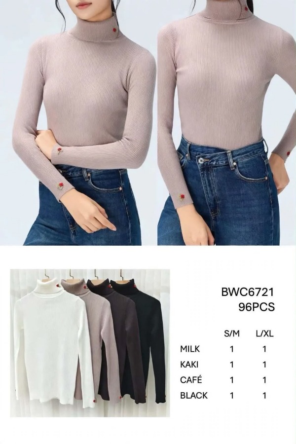 Swetry damskie (Francja produkt) Roz S/M-L/XL, Mix Kolor .Paczka 8 szt