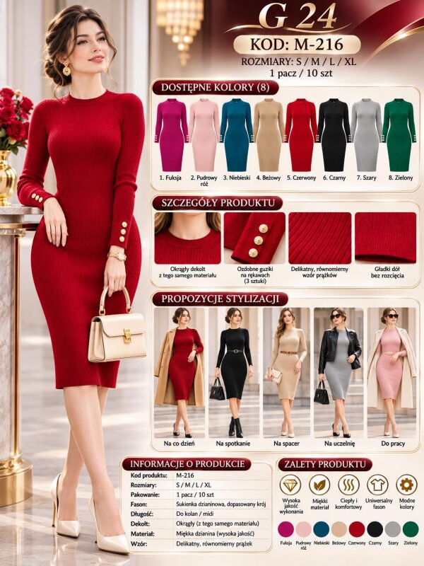 Sukienki damskie Roz S/M-L/XL, Mix Kolor .Paczka 10 szt